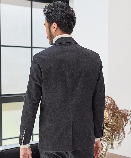 UNION STATION（ユニオンステーション）の「【EFFORTLESS】メランジカルゼテーラードジャケット<セットアップ対応>（テーラードジャケット・メンズ・チャコールグレー/ネイビー・LL/S/M/L）」の6枚目の写真