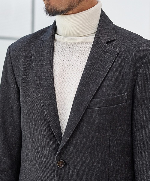 UNION STATION（ユニオンステーション）の「【EFFORTLESS】メランジカルゼテーラードジャケット<セットアップ対応>（テーラードジャケット・メンズ・チャコールグレー/ネイビー・LL/S/M/L）」の8枚目の写真
