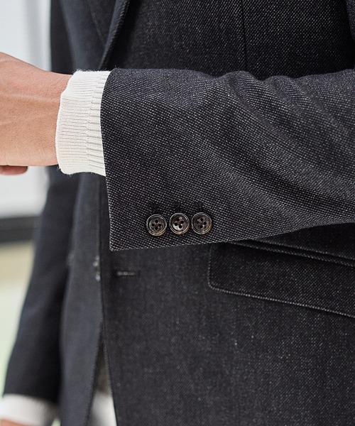 UNION STATION（ユニオンステーション）の「【EFFORTLESS】メランジカルゼテーラードジャケット<セットアップ対応>（テーラードジャケット・メンズ・チャコールグレー/ネイビー・LL/S/M/L）」の9枚目の写真