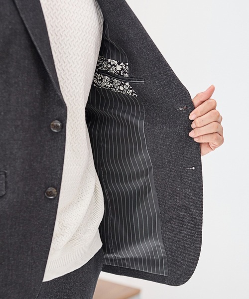 UNION STATION（ユニオンステーション）の「【EFFORTLESS】メランジカルゼテーラードジャケット<セットアップ対応>（テーラードジャケット・メンズ・チャコールグレー/ネイビー・LL/S/M/L）」の13枚目の写真