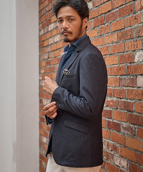 UNION STATION（ユニオンステーション）の「【EFFORTLESS】メランジカルゼテーラードジャケット<セットアップ対応>（テーラードジャケット・メンズ・チャコールグレー/ネイビー・LL/S/M/L）」の16枚目の写真