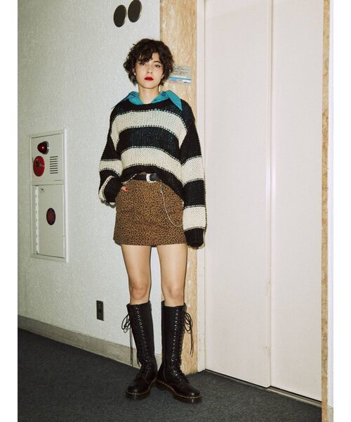 jouetie（ジュエティ）の「グランジローゲージニット（ニット/セーター・レディース・ブラック/ネイビー/ボルドー・MEDIUM）」の7枚目の写真