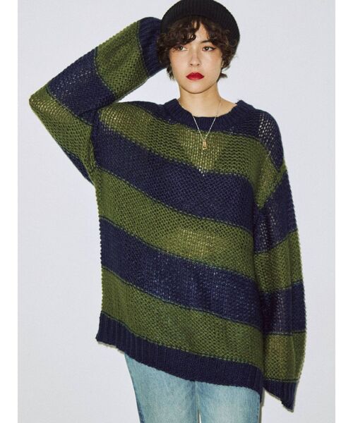 jouetie（ジュエティ）の「グランジローゲージニット（ニット/セーター・レディース・ブラック/ネイビー/ボルドー・MEDIUM）」の16枚目の写真