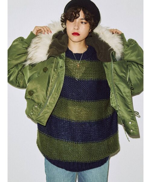 ジュエティ jouetie 24AW グランジラグランルーズニット セーター M ピンク グレー /MI ■OS レディース jouetie ミックスグランジルーズニット（グレー） -靴