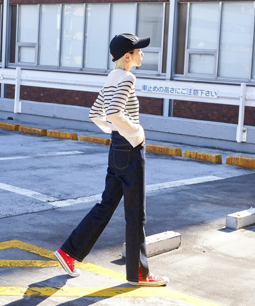 Auntie Rosa Holiday（アンティローザホリデー）の「【骨格ナチュラル】サイドスリットフレアデニム（デニムパンツ・レディース・ネイビー/ブラック・マルチサイズ）」の18枚目の写真