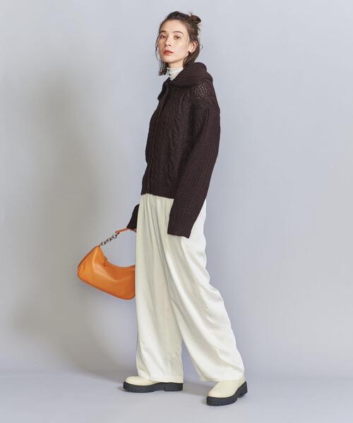 BEAUTY&YOUTH UNITED ARROWS（ビューティーアンドユースユナイテッドアローズ）の「ポリエステルサテン タックパンツ -ウォッシャブル-（その他パンツ・レディース・コバルトブルー/イエロー/オフホワイト・S/M）」の21枚目の写真