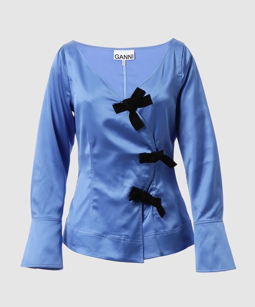 GANNI ガニー サテントップス ブラウス【美品】 GANNI（シャツ/ブラウス(長袖/七分)）のフリマアイテム一覧
