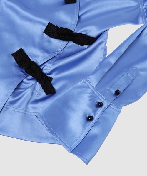 GANNI（ガニー）の「Solid Satin Wrap Blouse（シャツ/ブラウス）」 - WEAR