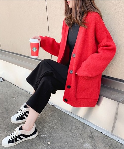 RUUX(ルーフ)の「ロングカーディガン(カーディガン/ボレロ・レディース・ブラック/ベージュ/ネイビー/ブラウン/レッド/ブルー/アイボリー/Mustard・FREE)」の17枚目の写真