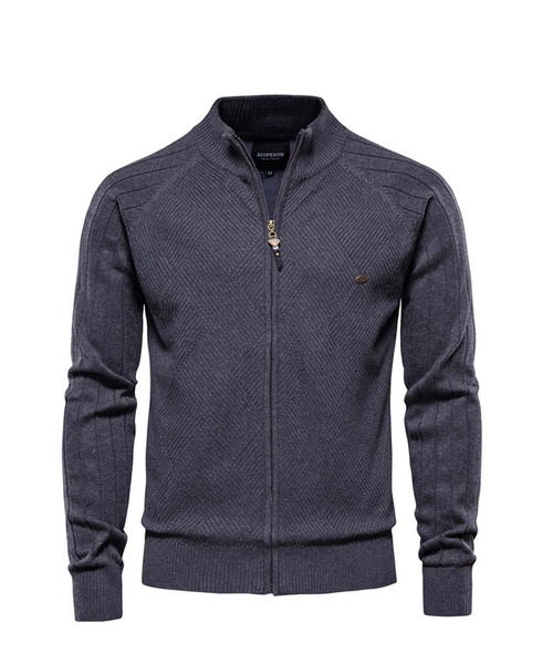 【セール】ゴルフ ジップアップ バスク編み ニットジャケット ゴルフウェア メンズ（ゴルフグッズ）｜TopIsm（トップイズム）ゴルフグッズ