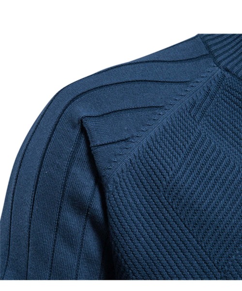 【セール】ゴルフ ジップアップ バスク編み ニットジャケット ゴルフウェア メンズ（ゴルフグッズ）｜TopIsm（トップイズム）