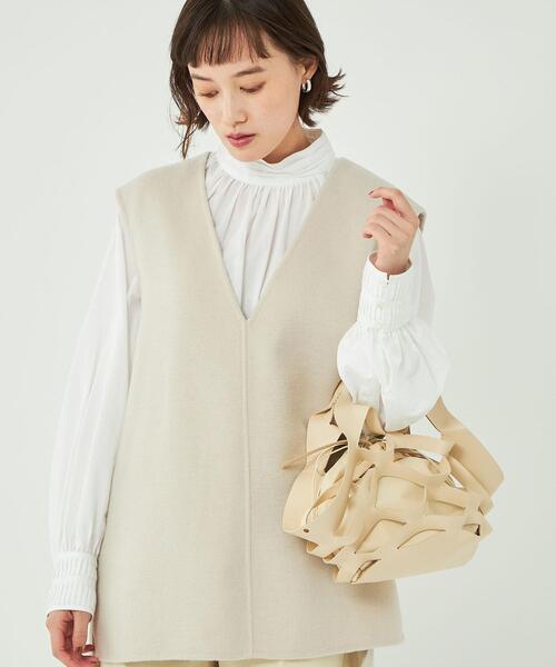 MAISON N.H PARIS（メゾンエヌアッシュパリ）の「【別注】＜ MAISON N.H PARIS ＞ メッシュ バッグ（ハンドバッグ・レディース・ブラック/オフホワイト・FREE）」の12枚目の写真