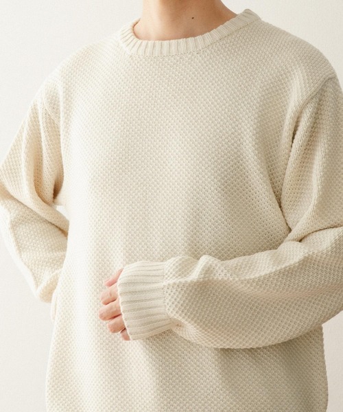 ITEMS URBANRESEARCH（アイテムズ アーバンリサーチ）の「マシンウォッシャブル クルーネックカノコニット（ニット/セーター・メンズ・オフホワイト/ピンク/グレー/グリーン/ネイビー・LARGE/MEDIUM）」の8枚目の写真