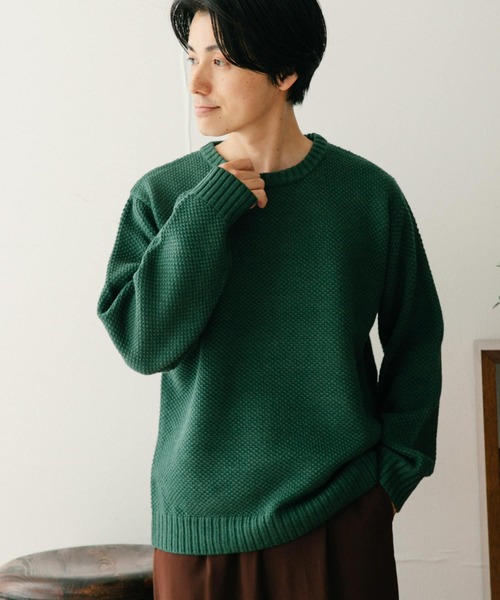 ITEMS URBANRESEARCH（アイテムズ アーバンリサーチ）の「マシンウォッシャブル クルーネックカノコニット（ニット/セーター・メンズ・オフホワイト/ピンク/グレー/グリーン/ネイビー・LARGE/MEDIUM）」の16枚目の写真