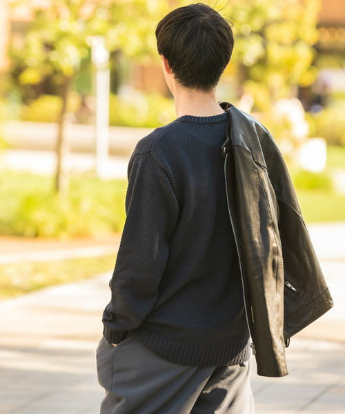 ITEMS URBANRESEARCH（アイテムズ アーバンリサーチ）の「マシンウォッシャブル クルーネックカノコニット（ニット/セーター・メンズ・オフホワイト/ピンク/グレー/グリーン/ネイビー・LARGE/MEDIUM）」の19枚目の写真