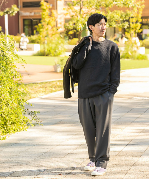 ITEMS URBANRESEARCH（アイテムズ アーバンリサーチ）の「マシンウォッシャブル クルーネックカノコニット（ニット/セーター・メンズ・オフホワイト/ピンク/グレー/グリーン/ネイビー・LARGE/MEDIUM）」の20枚目の写真