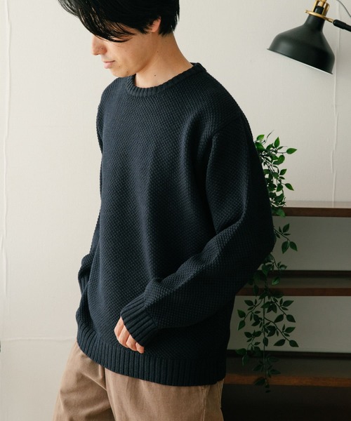 ITEMS URBANRESEARCH（アイテムズ アーバンリサーチ）の「マシンウォッシャブル クルーネックカノコニット（ニット/セーター・メンズ・オフホワイト/ピンク/グレー/グリーン/ネイビー・LARGE/MEDIUM）」の22枚目の写真