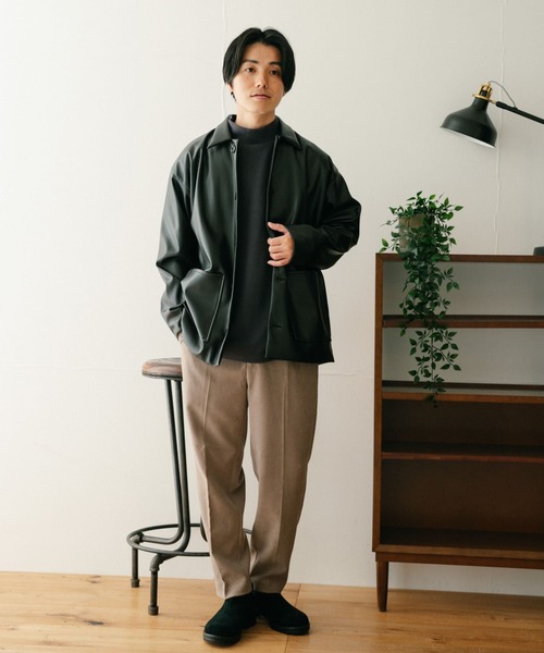 ITEMS URBANRESEARCH（アイテムズ アーバンリサーチ）の「レザータッチ カバーオールジャケット（カバーオール・メンズ・グレー/ブラック/ブルー・MEDIUM/LARGE）」の12枚目の写真