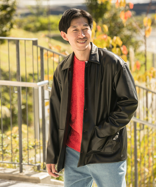 ITEMS URBANRESEARCH（アイテムズ アーバンリサーチ）の「レザータッチ カバーオールジャケット（カバーオール・メンズ・グレー/ブラック/ブルー・MEDIUM/LARGE）」の15枚目の写真