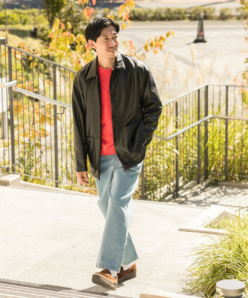 ITEMS URBANRESEARCH（アイテムズ アーバンリサーチ）の「レザータッチ カバーオールジャケット（カバーオール・メンズ・グレー/ブラック/ブルー・MEDIUM/LARGE）」の19枚目の写真