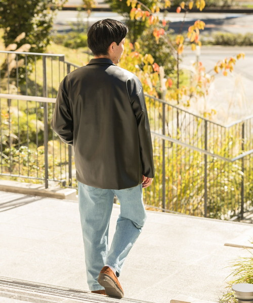 ITEMS URBANRESEARCH（アイテムズ アーバンリサーチ）の「レザータッチ カバーオールジャケット（カバーオール・メンズ・グレー/ブラック/ブルー・MEDIUM/LARGE）」の20枚目の写真