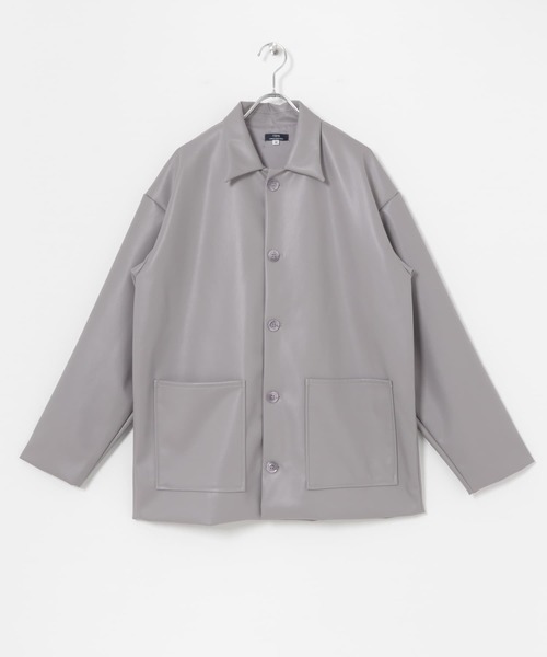 ITEMS URBANRESEARCH（アイテムズ アーバンリサーチ）の「レザータッチ カバーオールジャケット（カバーオール・メンズ・グレー/ブラック/ブルー・MEDIUM/LARGE）」の7枚目の写真