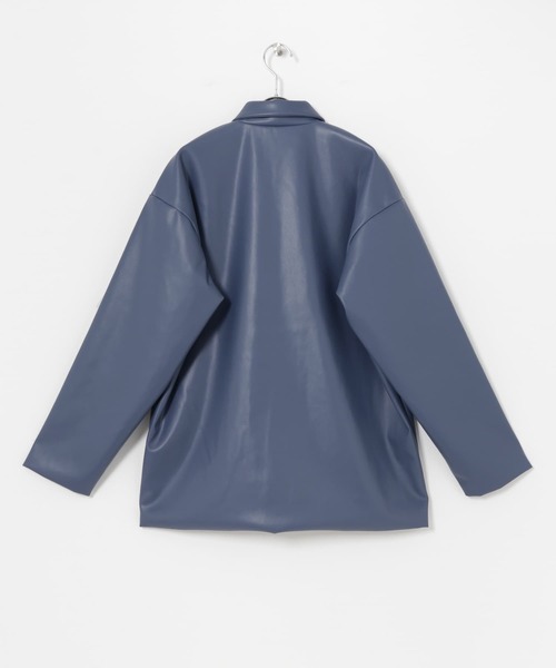 ITEMS URBANRESEARCH（アイテムズ アーバンリサーチ）の「レザータッチ カバーオールジャケット（カバーオール・メンズ・グレー/ブラック/ブルー・MEDIUM/LARGE）」の5枚目の写真