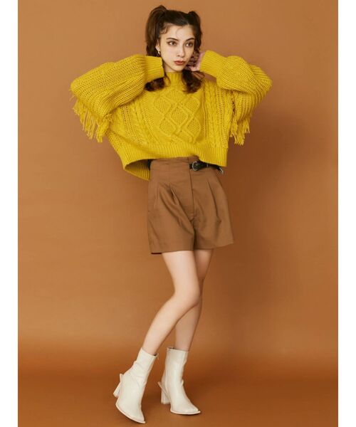 EVRIS(エヴリス)の「バックルデザインショートパンツ(その他パンツ・レディース・ブラウン/ブルー/ブラック・MEDIUM/SMALL)」の7枚目の写真