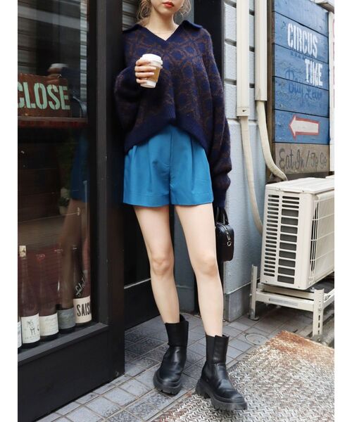 EVRIS(エヴリス)の「バックルデザインショートパンツ(その他パンツ・レディース・ブラウン/ブルー/ブラック・MEDIUM/SMALL)」の13枚目の写真