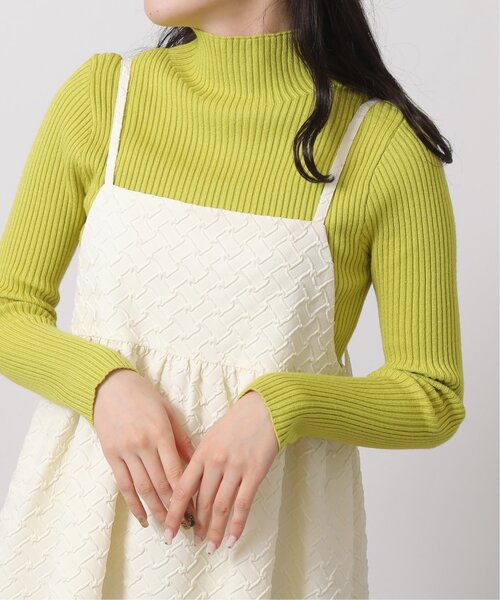 RAY CASSIN（レイカズン）の「ハイネックニットプルオーバー（ニット/セーター・レディース・イエロー/キナリ/グリーン/ピンク/ブラック・FREE）」の4枚目の写真