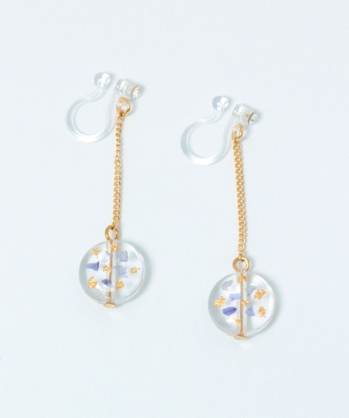 studio CLIP（スタディオクリップ）の「【daily CLIP】封入チェーンイヤリング（イヤリング・レディース・レッド/パープル・FREE）」の2枚目の写真