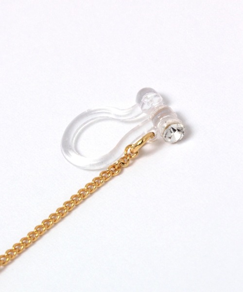 studio CLIP（スタディオクリップ）の「【daily CLIP】封入チェーンイヤリング（イヤリング・レディース・レッド/パープル・FREE）」の4枚目の写真