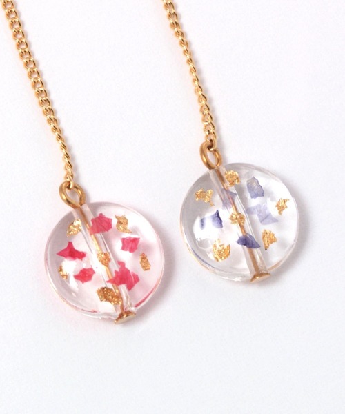 studio CLIP（スタディオクリップ）の「【daily CLIP】封入チェーンイヤリング（イヤリング・レディース・レッド/パープル・FREE）」の3枚目の写真