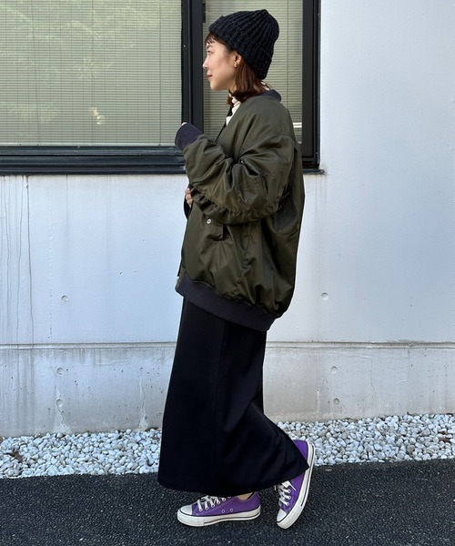 DISCOAT（ディスコート）の「【@chihiro___315 セレクト】ビッグMA-1≪WEB限定≫（MA-1・レディース・ブラック/カーキ/アイボリー・FREE）」の5枚目の写真