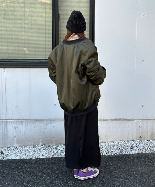 DISCOAT（ディスコート）の「【@chihiro___315 セレクト】ビッグMA-1≪WEB限定≫（MA-1・レディース・ブラック/カーキ/アイボリー・FREE）」の6枚目の写真