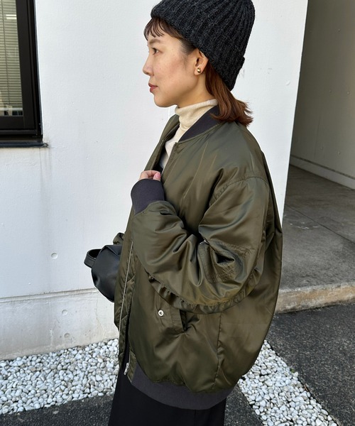 DISCOAT（ディスコート）の「【@chihiro___315 セレクト】ビッグMA-1≪WEB限定≫（MA-1・レディース・ブラック/カーキ/アイボリー・FREE）」の8枚目の写真