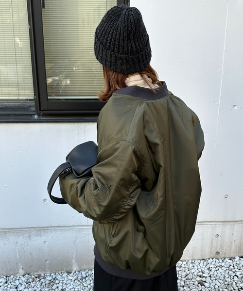 DISCOAT（ディスコート）の「【@chihiro___315 セレクト】ビッグMA-1≪WEB限定≫（MA-1・レディース・ブラック/カーキ/アイボリー・FREE）」の11枚目の写真