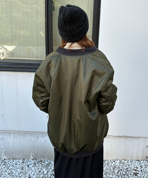 DISCOAT（ディスコート）の「【@chihiro___315 セレクト】ビッグMA-1≪WEB限定≫（MA-1・レディース・ブラック/カーキ/アイボリー・FREE）」の12枚目の写真