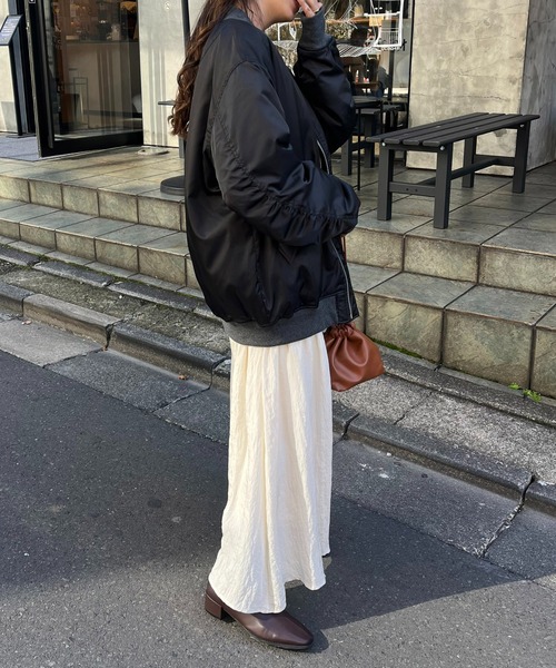 DISCOAT（ディスコート）の「【@chihiro___315 セレクト】ビッグMA-1≪WEB限定≫（MA-1・レディース・ブラック/カーキ/アイボリー・FREE）」の15枚目の写真