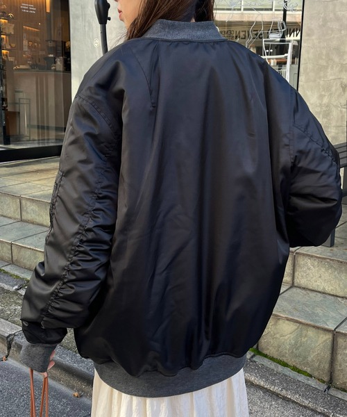 DISCOAT（ディスコート）の「【@chihiro___315 セレクト】ビッグMA-1≪WEB限定≫（MA-1・レディース・ブラック/カーキ/アイボリー・FREE）」の21枚目の写真