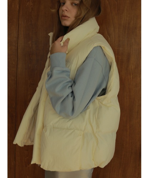 AMAIL（アマイル）の「Box pon ダウンベスト（ダウンベスト・レディース・ホワイト/ブラック・FREE）」の15枚目の写真