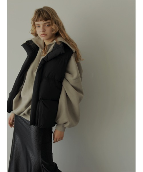 AMAIL（アマイル）の「Box pon ダウンベスト（ダウンベスト・レディース・ホワイト/ブラック・FREE）」の10枚目の写真