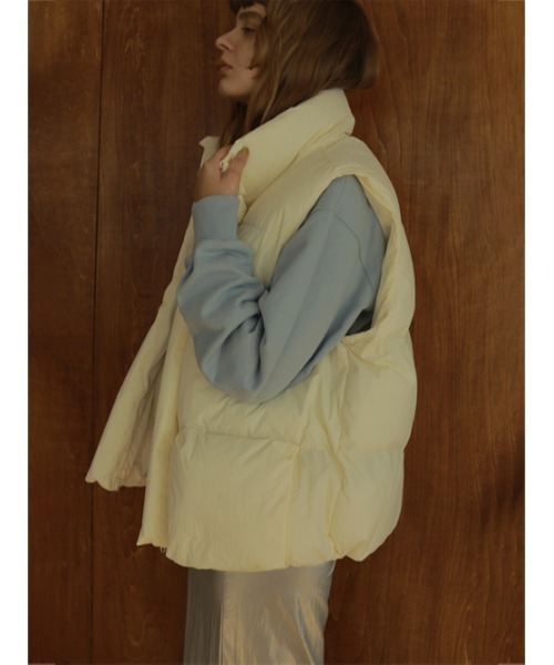 AMAIL（アマイル）の「Box pon ダウンベスト（ダウンベスト・レディース・ホワイト/ブラック・FREE）」の7枚目の写真