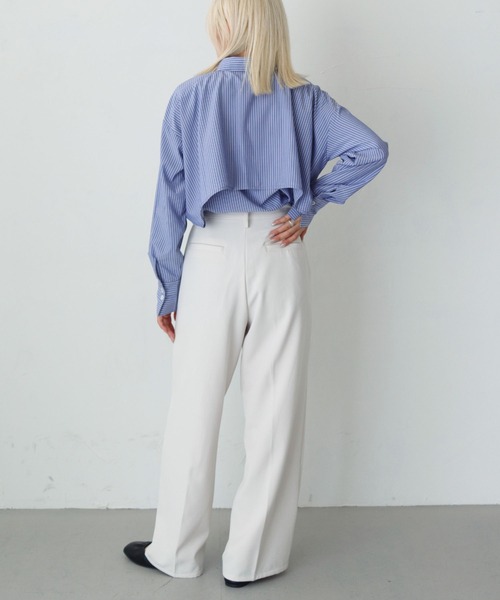 HER CLOSET（ハークローゼット）の「【vingtrois】ストライプヨークデザインブラウス（シャツ/ブラウス・レディース・オフホワイト/サックスブルー/ピンク/ネイビー/イエロー・M）」の16枚目の写真