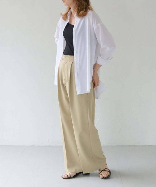 HER CLOSET（ハークローゼット）の「【vingtrois】ストライプヨークデザインブラウス（シャツ/ブラウス・レディース・オフホワイト/サックスブルー/ピンク/ネイビー/イエロー・M）」の11枚目の写真