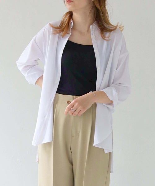 HER CLOSET（ハークローゼット）の「【vingtrois】ストライプヨークデザインブラウス（シャツ/ブラウス・レディース・オフホワイト/サックスブルー/ピンク/ネイビー/イエロー・M）」の6枚目の写真