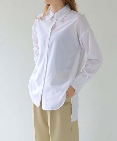 HER CLOSET（ハークローゼット）の「【vingtrois】ストライプヨークデザインブラウス（シャツ/ブラウス・レディース・オフホワイト/サックスブルー/ピンク/ネイビー/イエロー・M）」の7枚目の写真