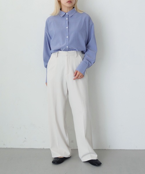 HER CLOSET（ハークローゼット）の「【vingtrois】ストライプヨークデザインブラウス（シャツ/ブラウス・レディース・オフホワイト/サックスブルー/ピンク/ネイビー/イエロー・M）」の15枚目の写真