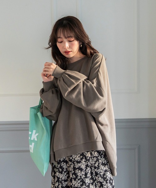 coca（coca）（コカ）の「スーパービッグシルエットスウェット（スウェット・レディース・ライトピンク/グレー/ベージュ/ライトブルー/ブラック/ホワイト・M/L）」の17枚目の写真