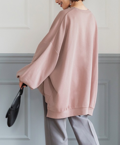 coca（coca）（コカ）の「スーパービッグシルエットスウェット（スウェット・レディース・ライトピンク/グレー/ベージュ/ライトブルー/ブラック/ホワイト・M/L）」の22枚目の写真